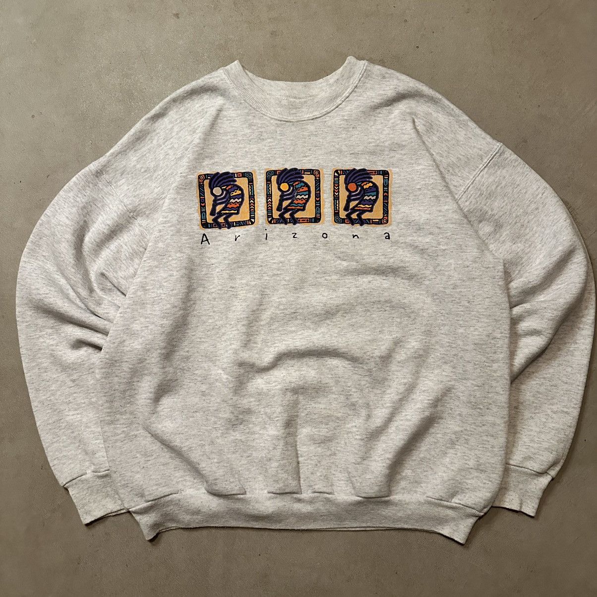 Hanes Vintage 90s Arizona Aztec Pattern Western Native Crewneck Size US L / EU 52-54 / 3 - 2 Thumbnail