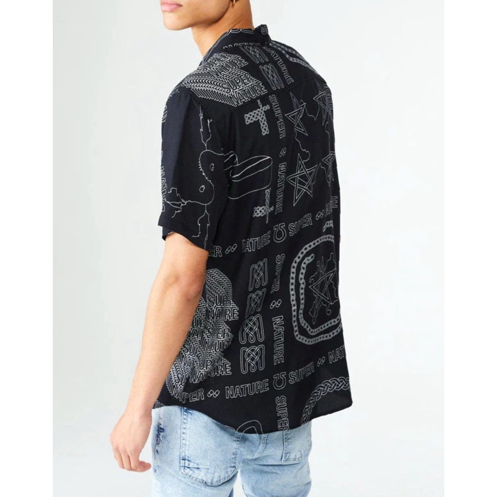 Ksubi VINTAGE Ksubi Super Nature All Over Print Pentagram Star Black S/S Button Shirt Sz. M Mens Moderate? Size US M / EU 48-50 / 2 - 2 Thumbnail