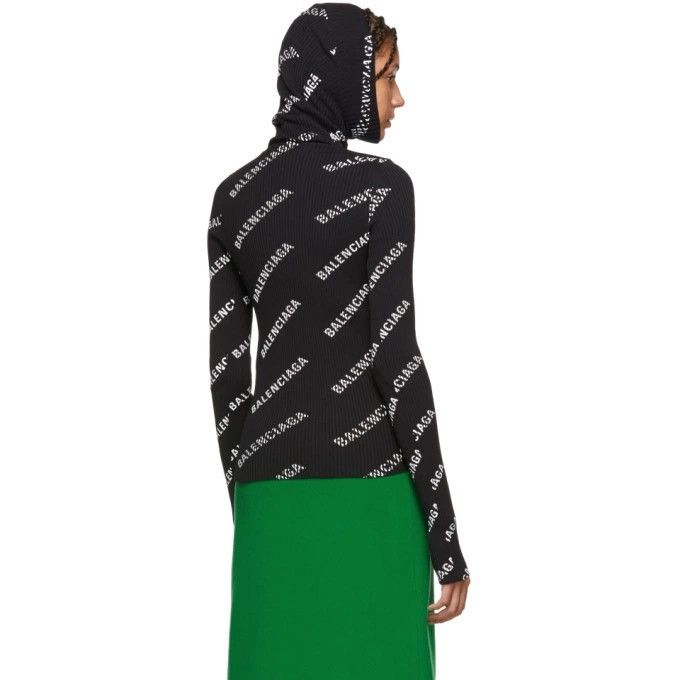Balenciaga Balenciaga Monogram Ribbed Balaclava Turtleneck Hoodie Size US L / EU 52-54 / 3 - 2 Thumbnail