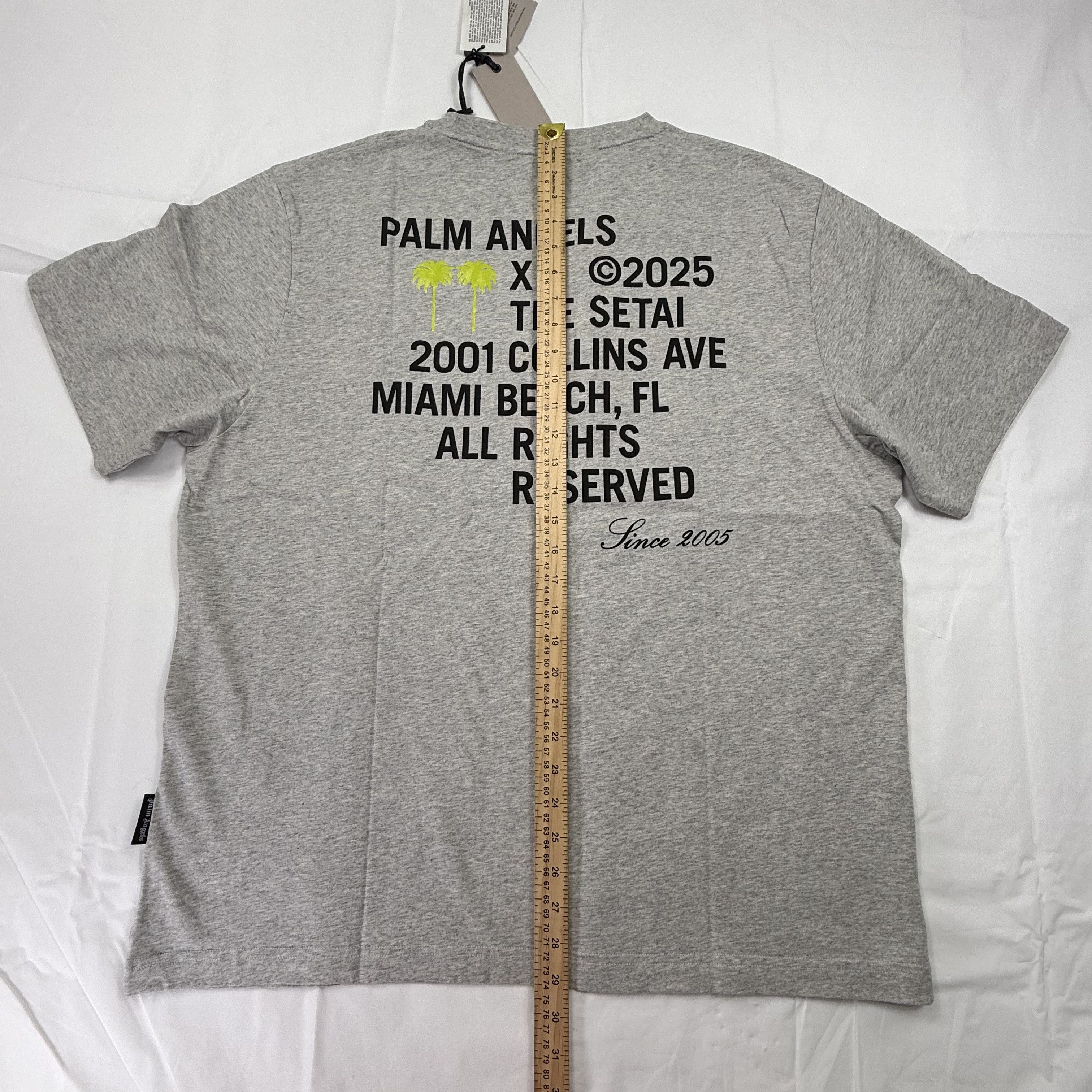 Palm Angels Palm Angels x The Setai Miami Beach Grey Slim Tee XXL Size US XXL / EU 58 / 5 - 6 Thumbnail