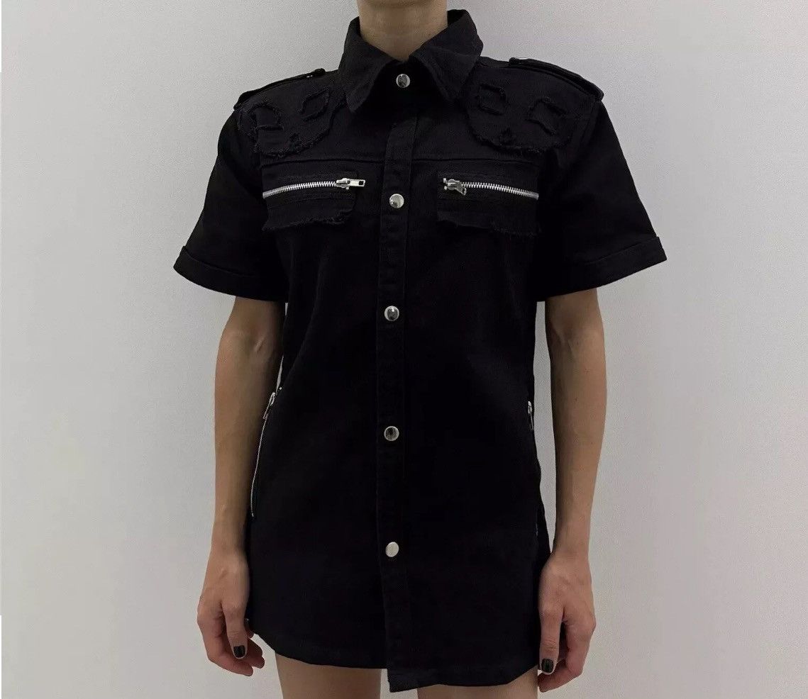 Other Vixxsin Gothic Goth Punk Shirt Black Rave Denim Eyes Size S / US 4 / IT 40 - 2 Thumbnail