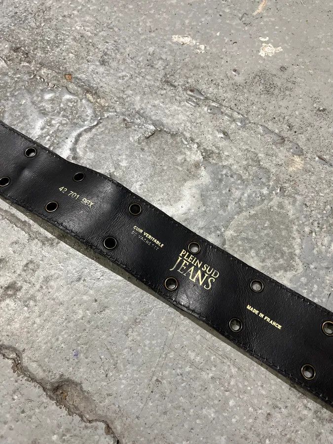 Vintage 2000s Plein Sud Black Patchwork Leather Belt Size ONE SIZE - 7 Thumbnail