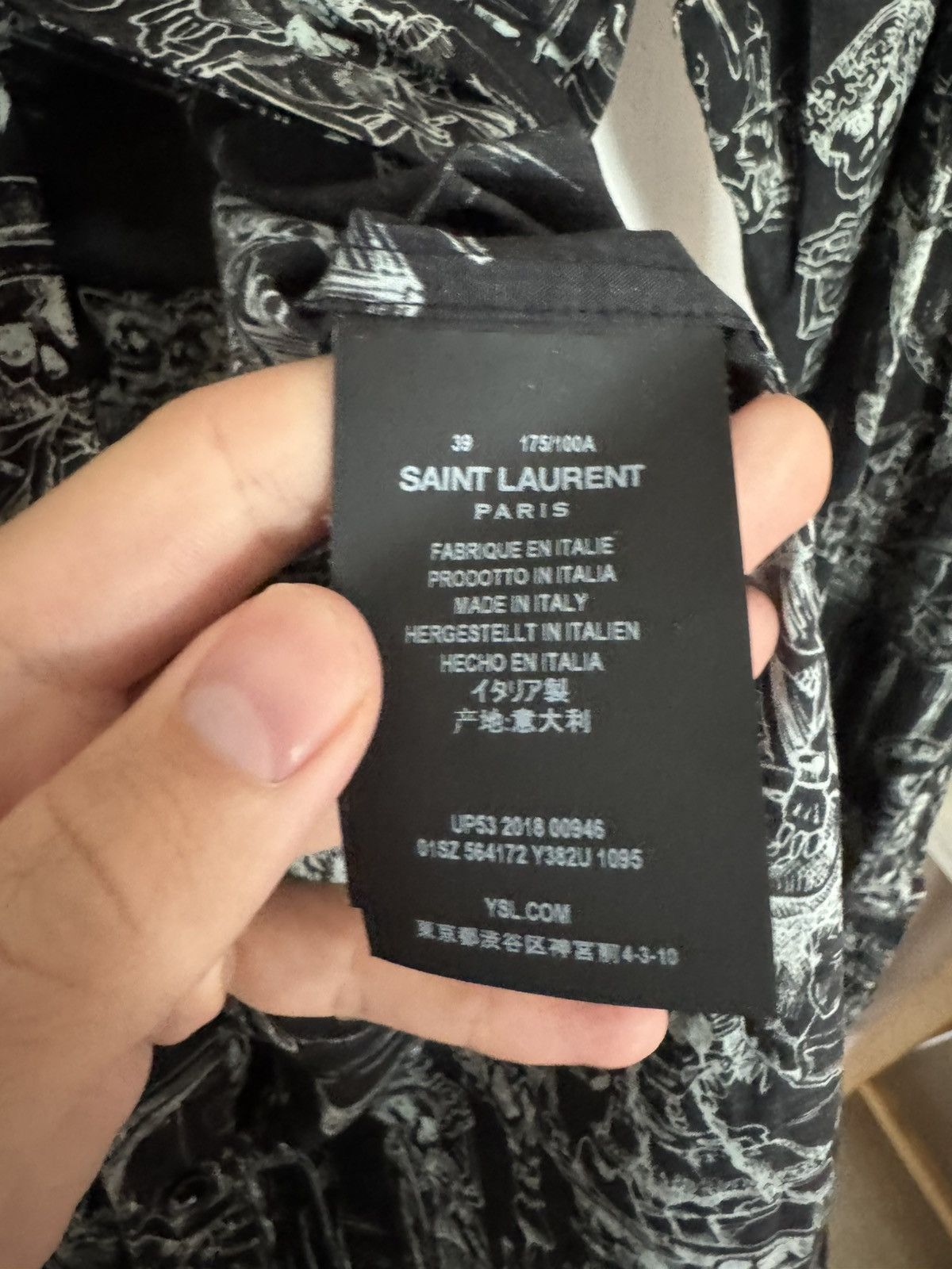 Saint Laurent Paris Day of Dead Skeleton Shirt Size US M / EU 48-50 / 2 - 3 Thumbnail