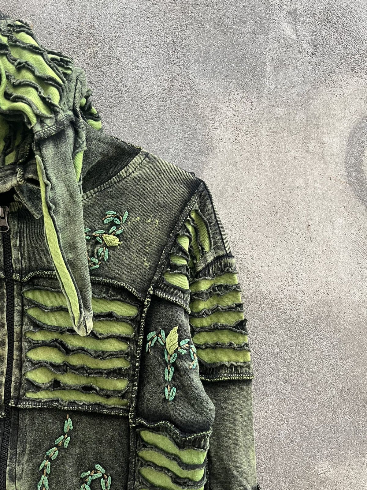 Japanese Brand Handcrafted Boho Patchwork Hoodie - Psychedelic Grunge Y2K Size US XL / EU 56 / 4 - 4 Thumbnail