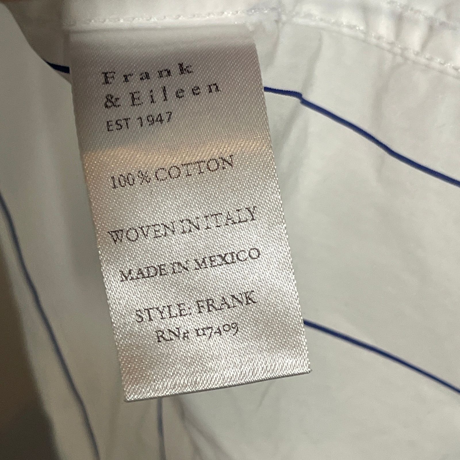 Frank & Eileen Frank & Eileen Frank Cotton Relaxed Shirt White/Blue Stripe Size M / US 6-8 / IT 42-44 - 4 Thumbnail
