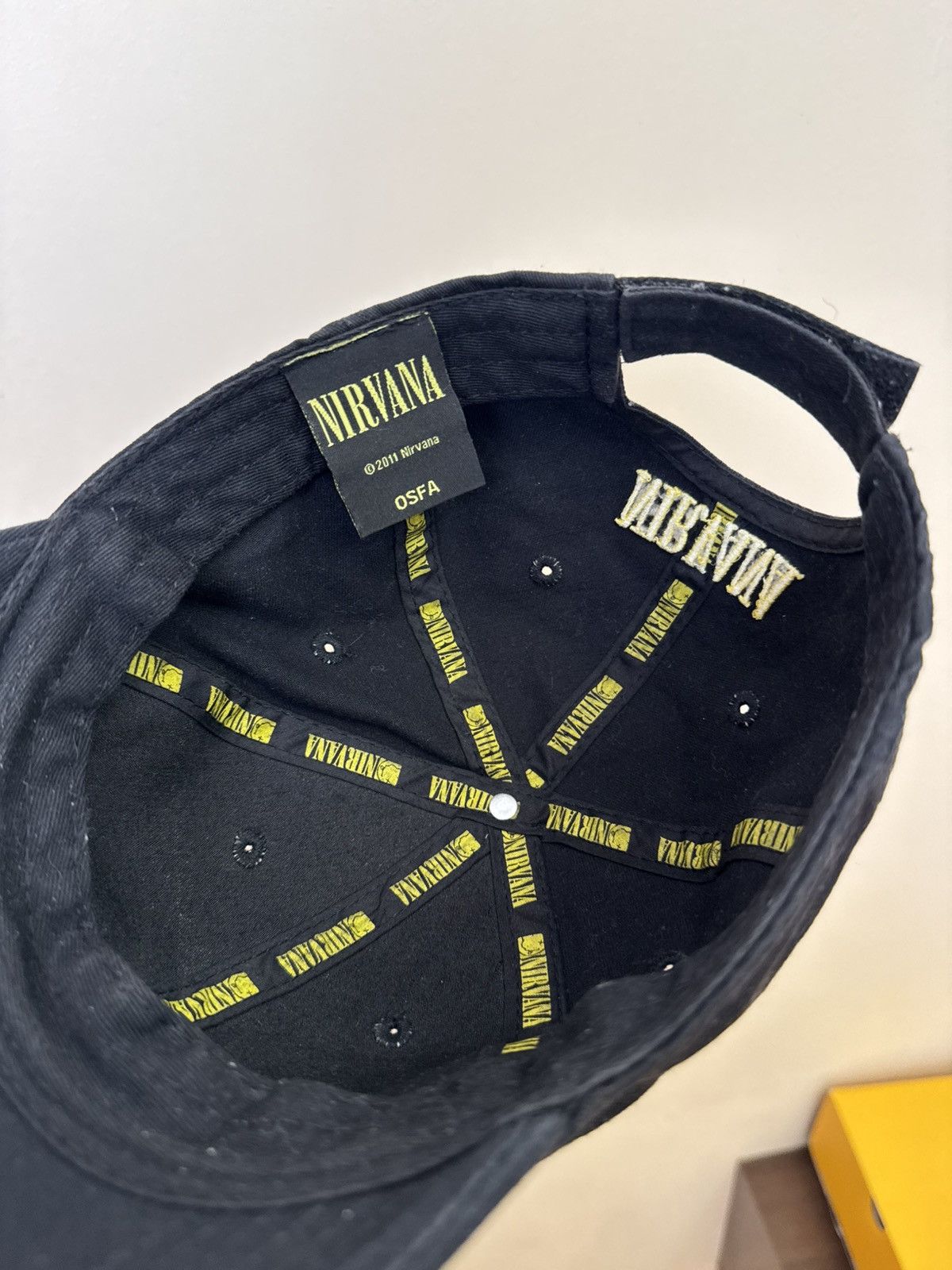 Nirvana Vintage Nirvana Cap Smiley Face Black 2011 Grunge Rock Band Size ONE SIZE - 14 Thumbnail
