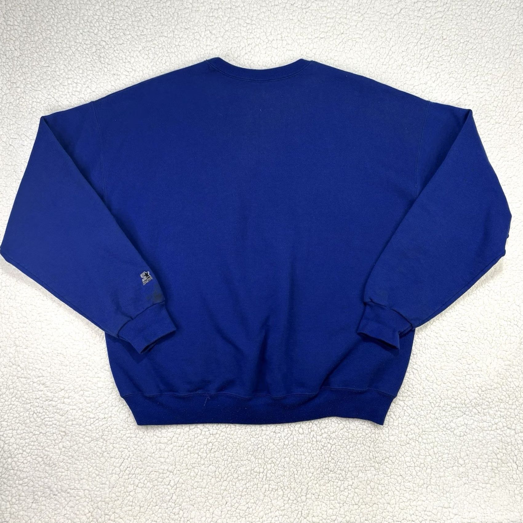 Starter VINTAGE STARTER Blue Crewneck Sweatshirt L Mens 90s Solid Essential Heavyweight Pullover Sports Size US L / EU 52-54 / 3 - 5 Thumbnail