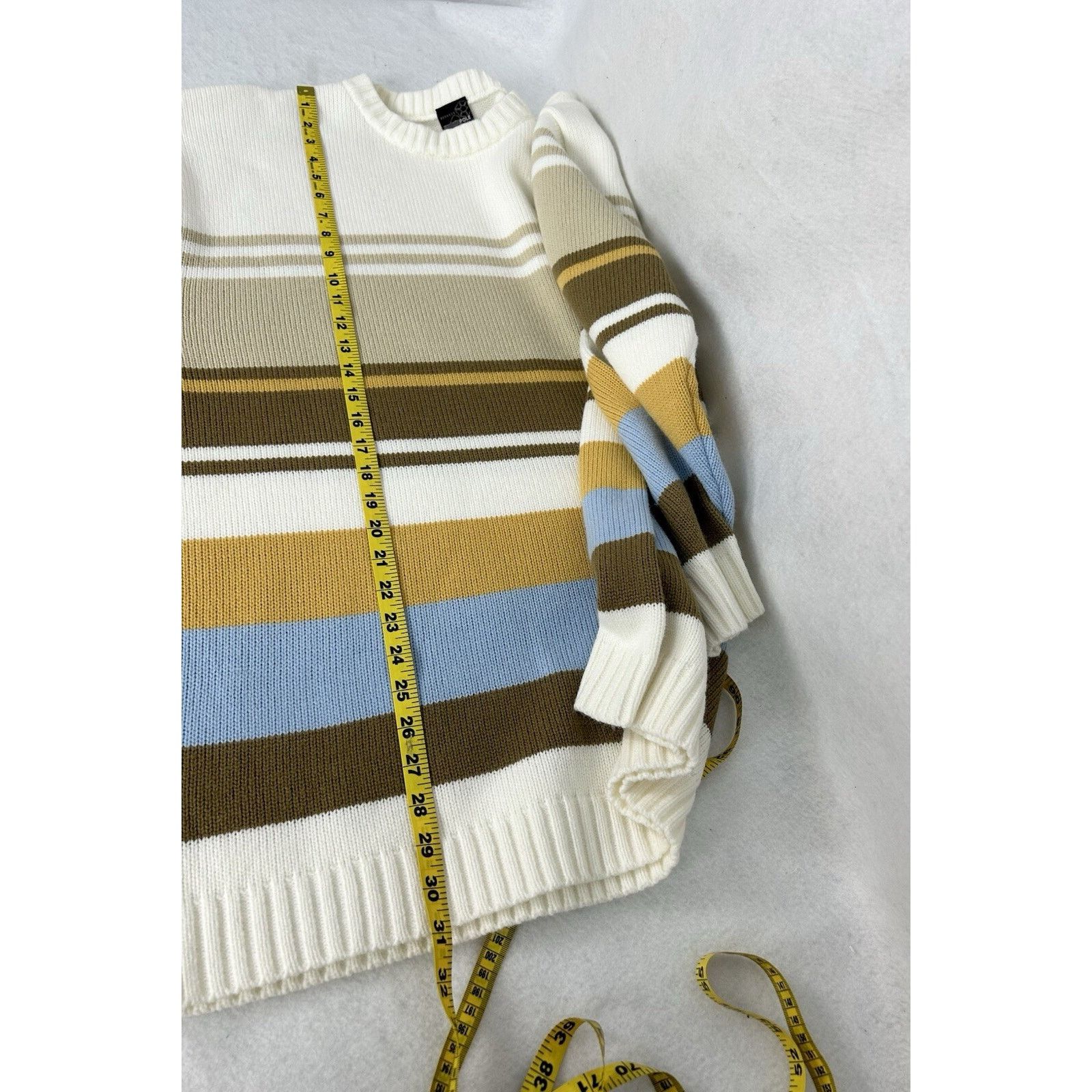 Southpole VTG Southpole Sweater XL Cream Brown Striped Crewneck Y2K Size US XL / EU 56 / 4 - 6 Thumbnail
