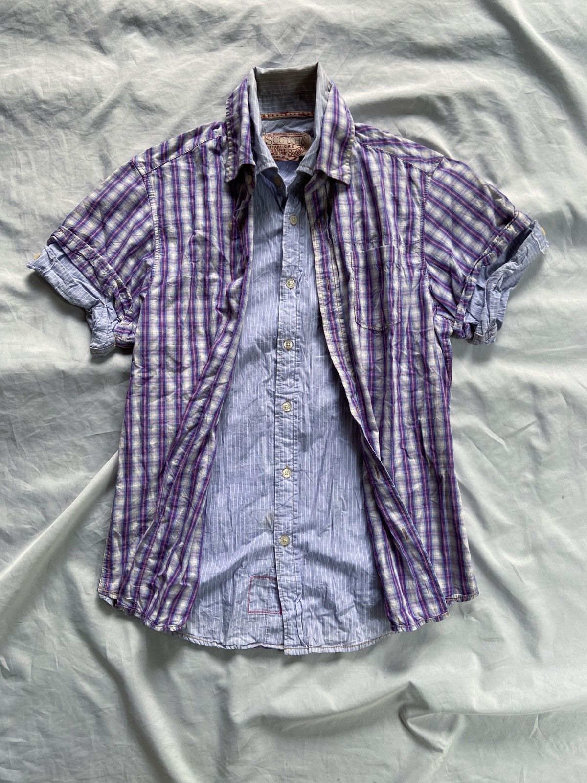 SCOTCH & SODA DOUBLE LAYER BUTTON UP SHIRT