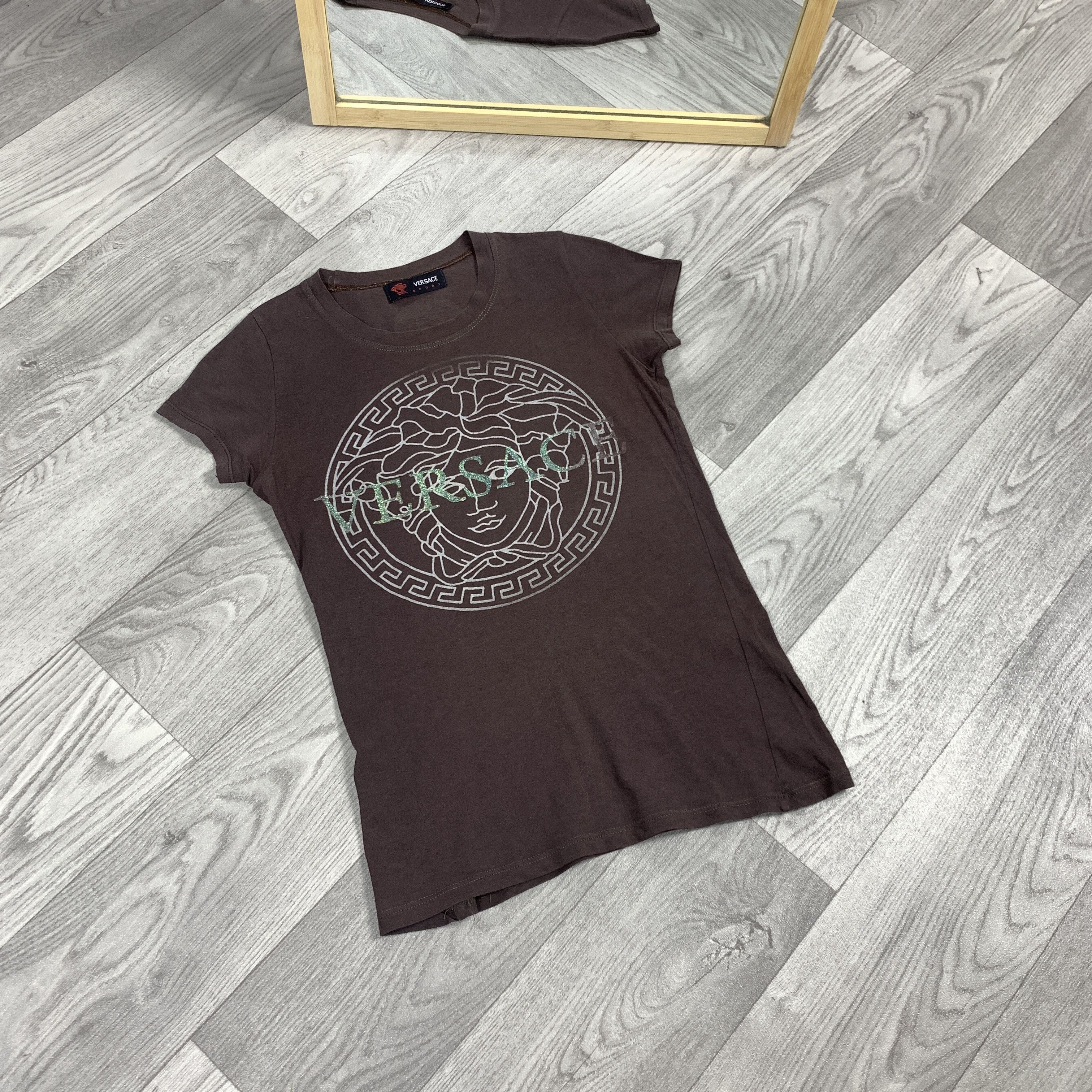 Versace Vintage Versace Y2K Graphic Medusa Brown Women's Tank Top Size S / US 4 / IT 40 - 2 Thumbnail