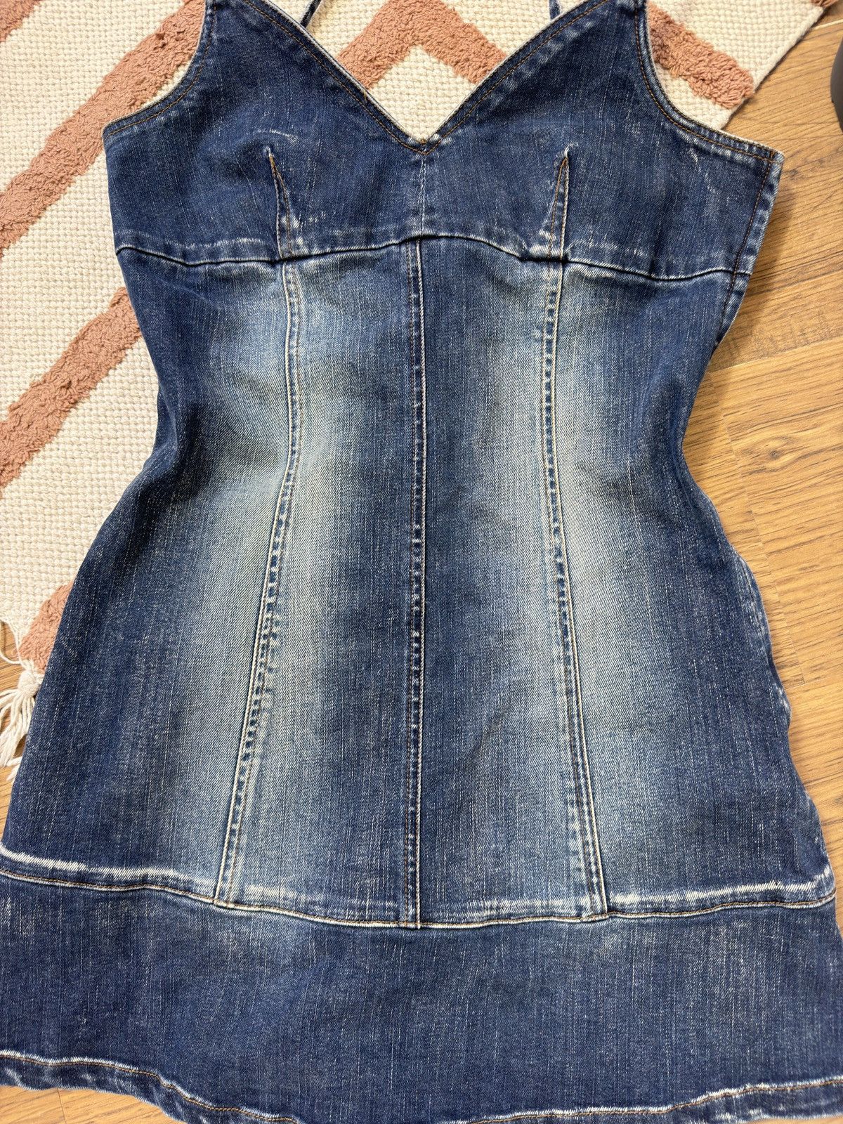 Vintage VINTAGE WASHED STYLE MINI DENIM DRESS Size M / US 6-8 / IT 42-44 - 2 Thumbnail