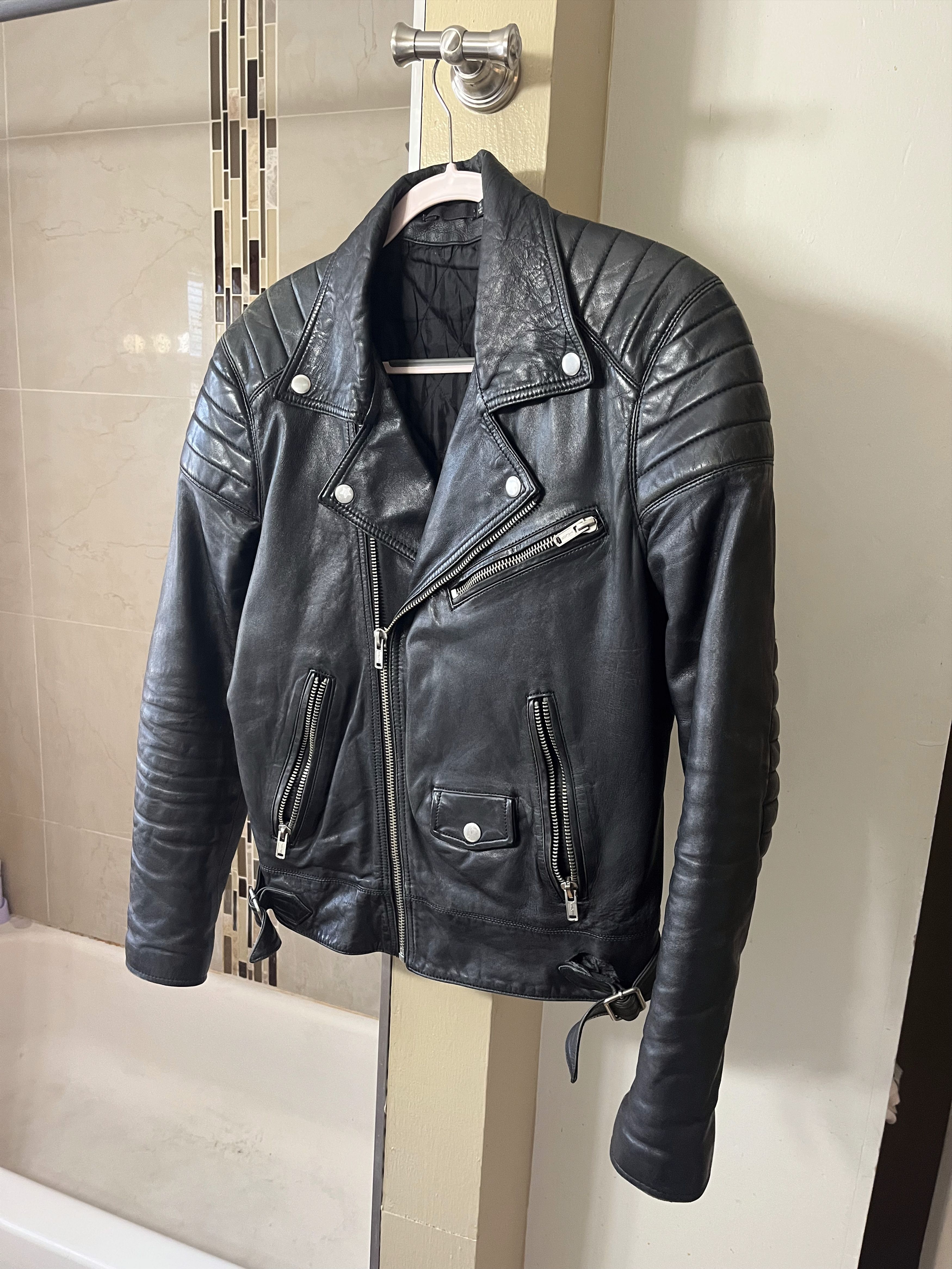 Blk Dnm Leather Moto Jacket Size US M / EU 48-50 / 2 - 1 Thumbnail
