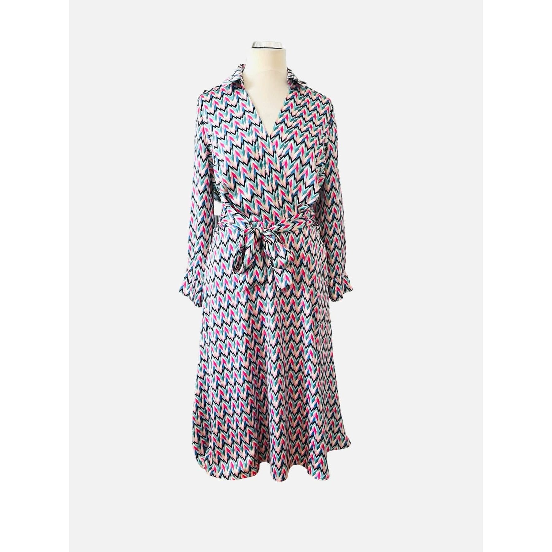 Elie Tahari NWT TAHARI ASL size US12/EU44 pink and turquoise abstract sa Size L / US 10 / IT 46 - 3 Thumbnail
