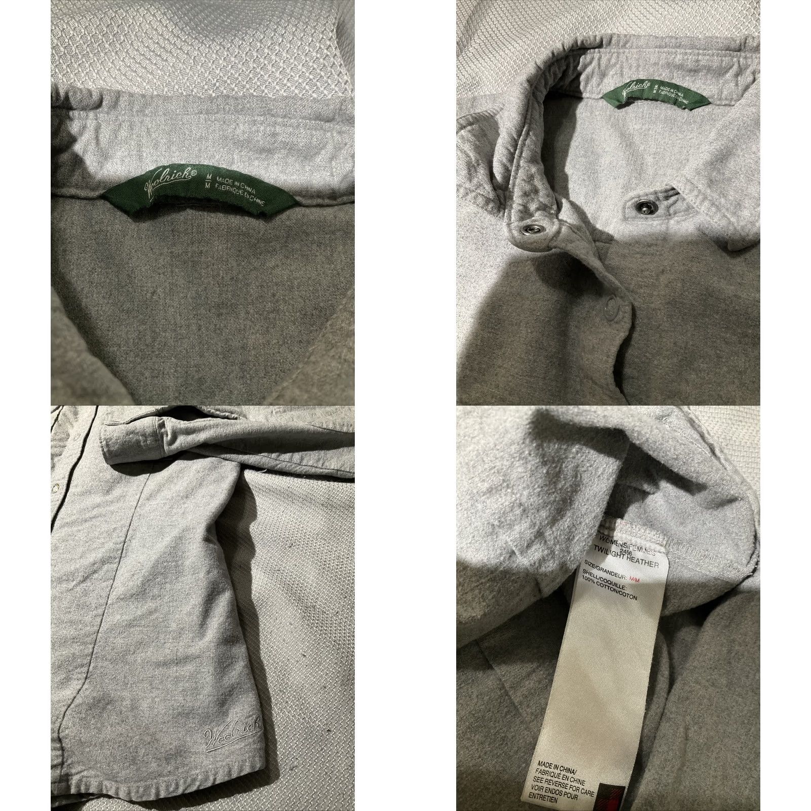 Vintage Woolrich Shirt Womens Medium Gray Pearl Snap Button-Up Flannel Chamois 100% Cotton Casual Preppy Basic Size M / US 6-8 / IT 42-44 - 8 Thumbnail