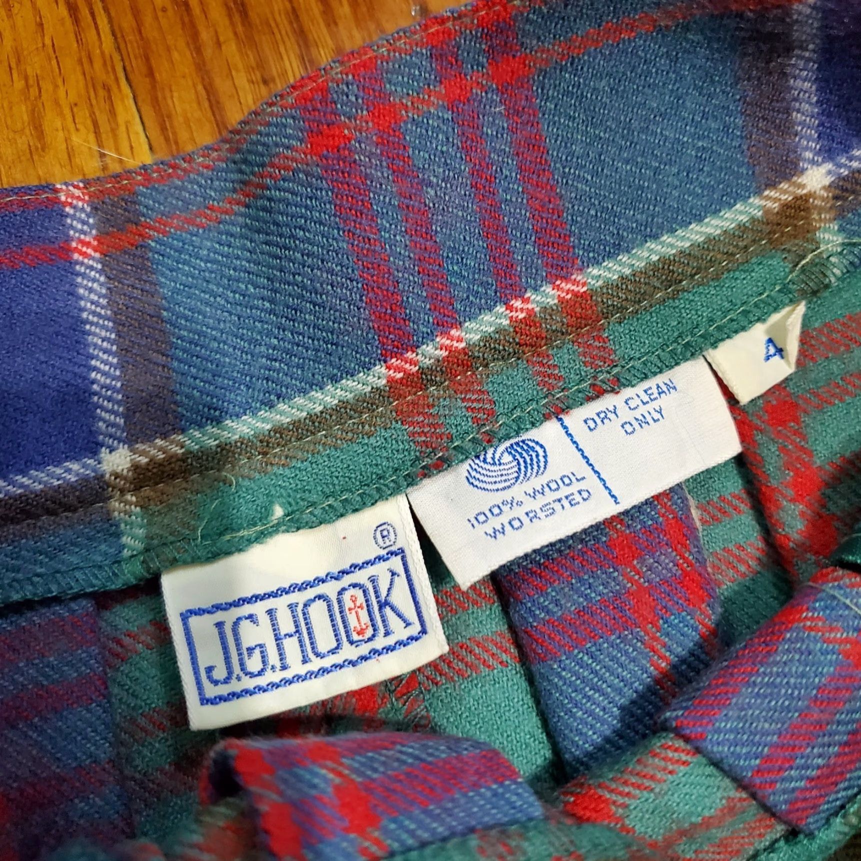 Vintage VINTAGE J.G. Hook Green Blue Plaid Preppy Ducks A-Line Skirt Size 4 Women/Adult? Size 27" / US 4 / IT 40 - 4 Thumbnail