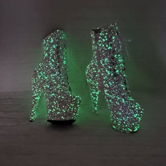 Other Adore 1020GDLG White UV Glow in The Dark Glitter Platform An Size US 9 / IT 39 - 2 Thumbnail