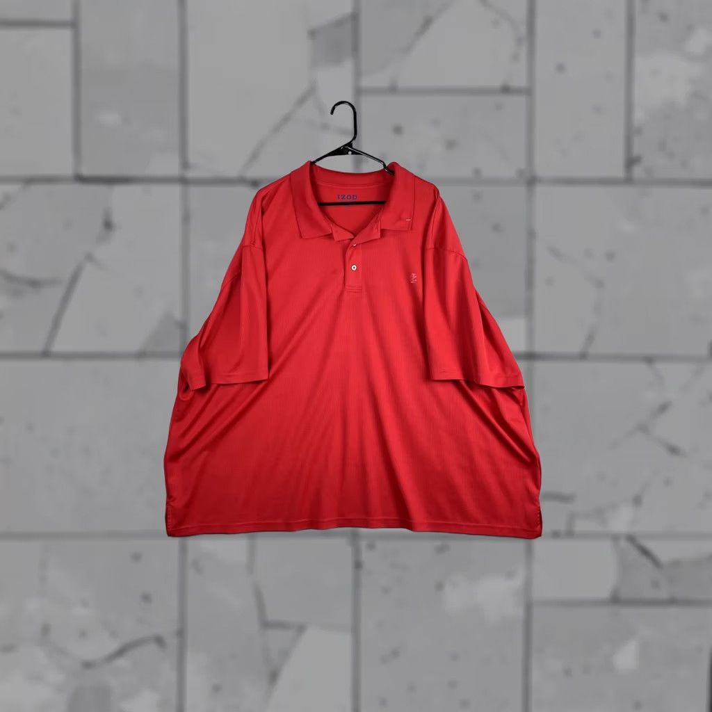 Izod IZOD Golf Shirt Mens 5XL Red Solid Big & Tall Short Sleeve Polo Casual Size US XXL / EU 58 / 5 - 1 Thumbnail