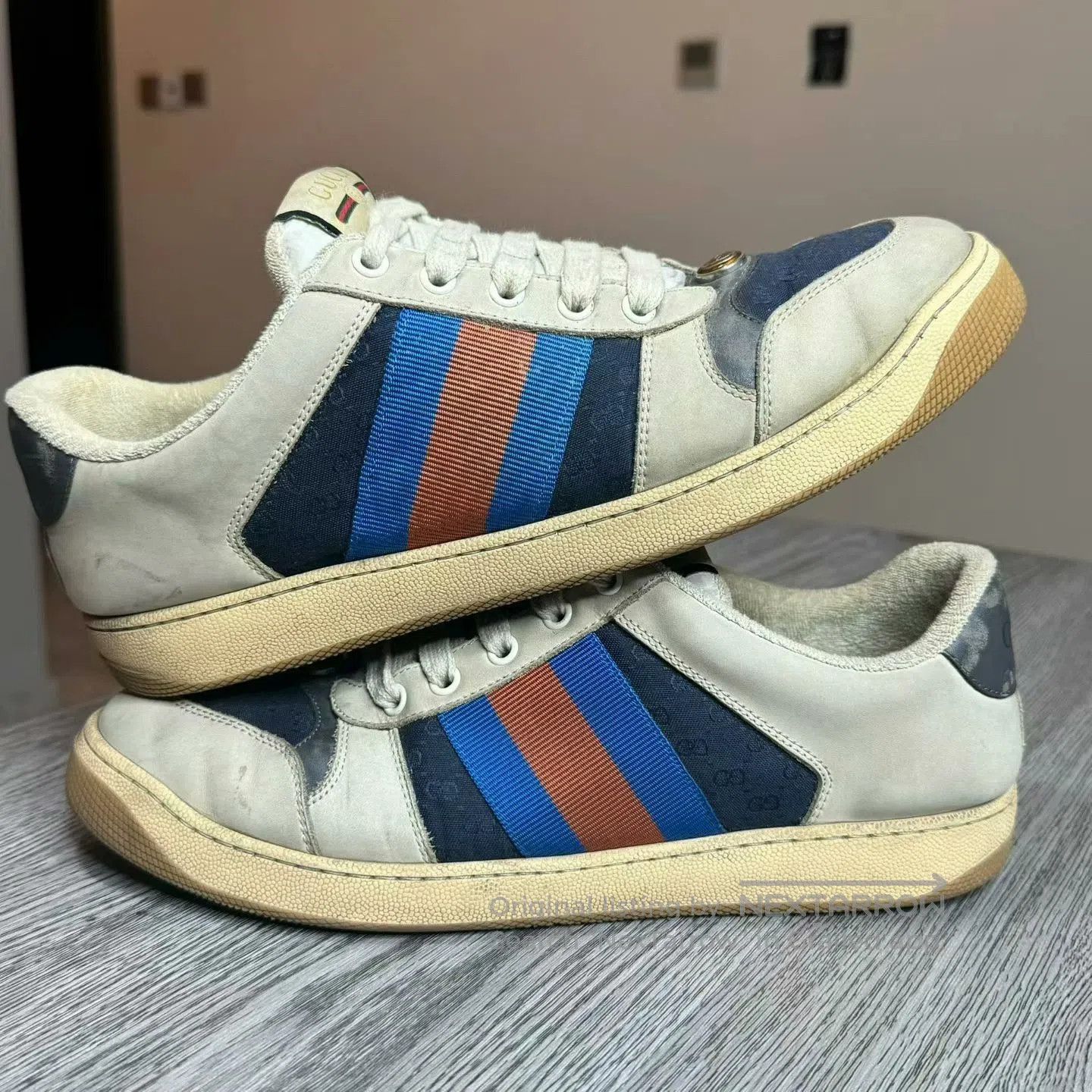 Gucci gucci screener sneakers with blue stripes. Size US 8 / EU 41 - 2 Thumbnail