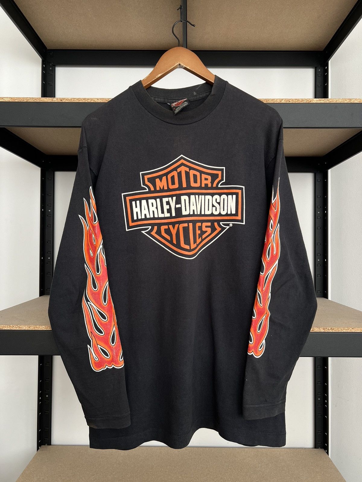 Harley Davidson Vintage 90s Harley Davidson Flame Fire Eagle Long Sleeve Size US M / EU 48-50 / 2 - 3 Thumbnail