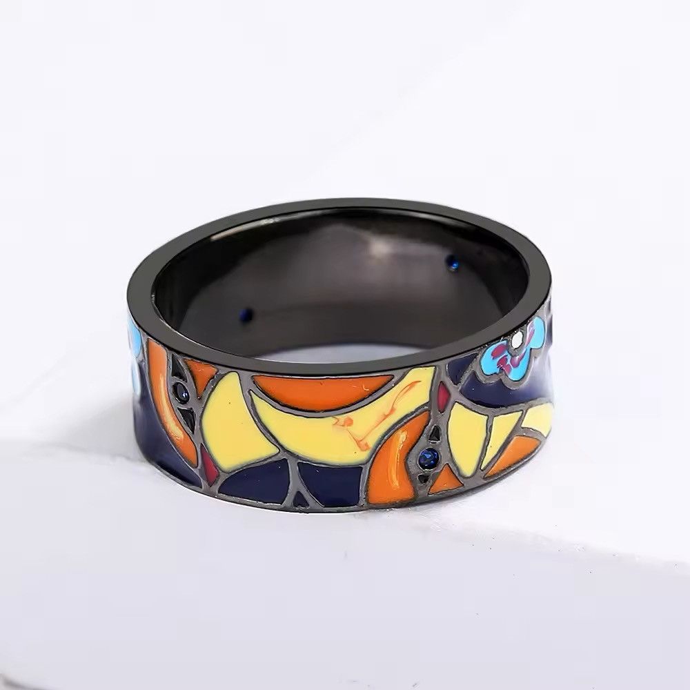 Jewelry Size 9 Mix Colour Abstract Image Ring Size ONE SIZE - 4 Thumbnail