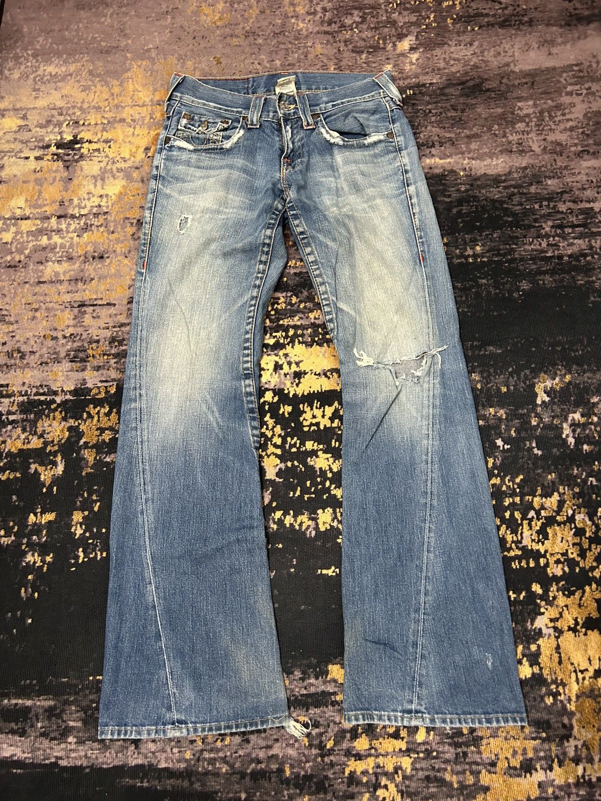 True Religion Vintage True Religion Distressed Flare Jeans Size US 31 - 4 Thumbnail