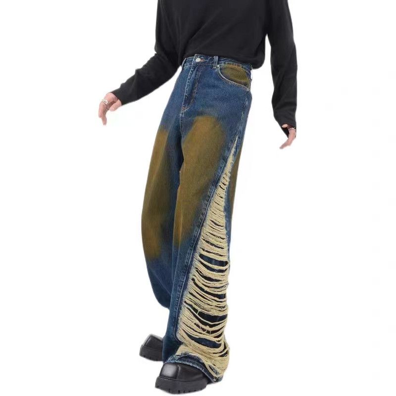 Japanese Brand × Jean Graffiti Spliced Raw Edge Vintage Jeans Size US 33 - 4 Thumbnail