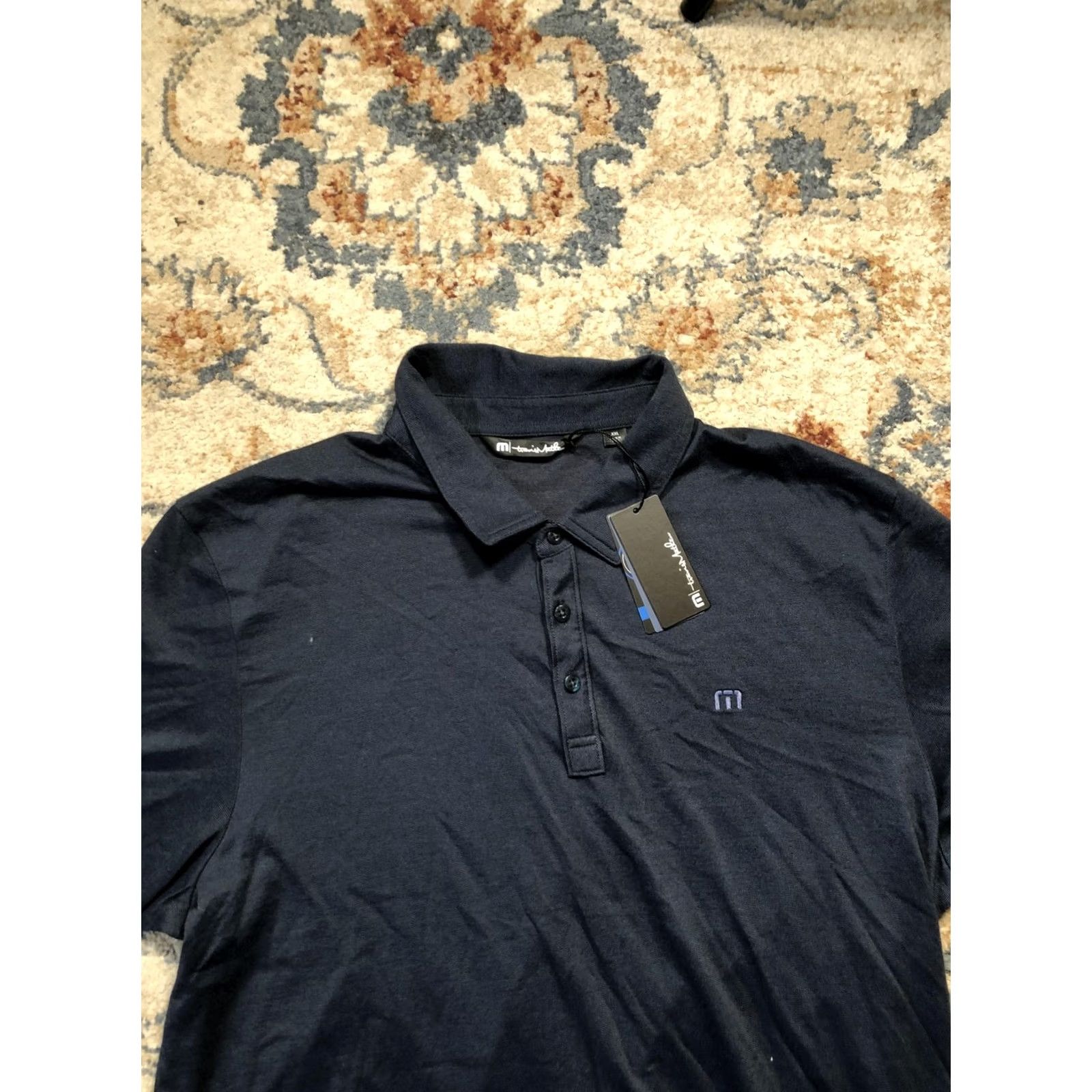 TravisMathew TravisMathew Polo Shirt Mens 2XL Navy Blue Golf Performance Short Sleeve Solid 2XL Mens Size US XXL / EU 58 / 5 - 2 Thumbnail