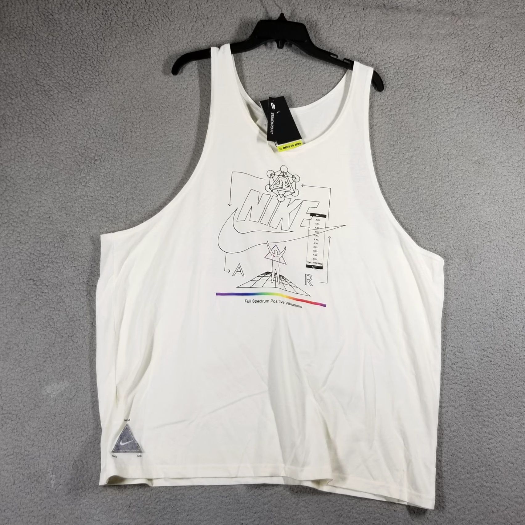 Nike Nike Shirt Mens 2XL White Air Tank Top Positive Vibrations Muscle Tee DH4860-901 Size US XXL / EU 58 / 5 - 2 Thumbnail