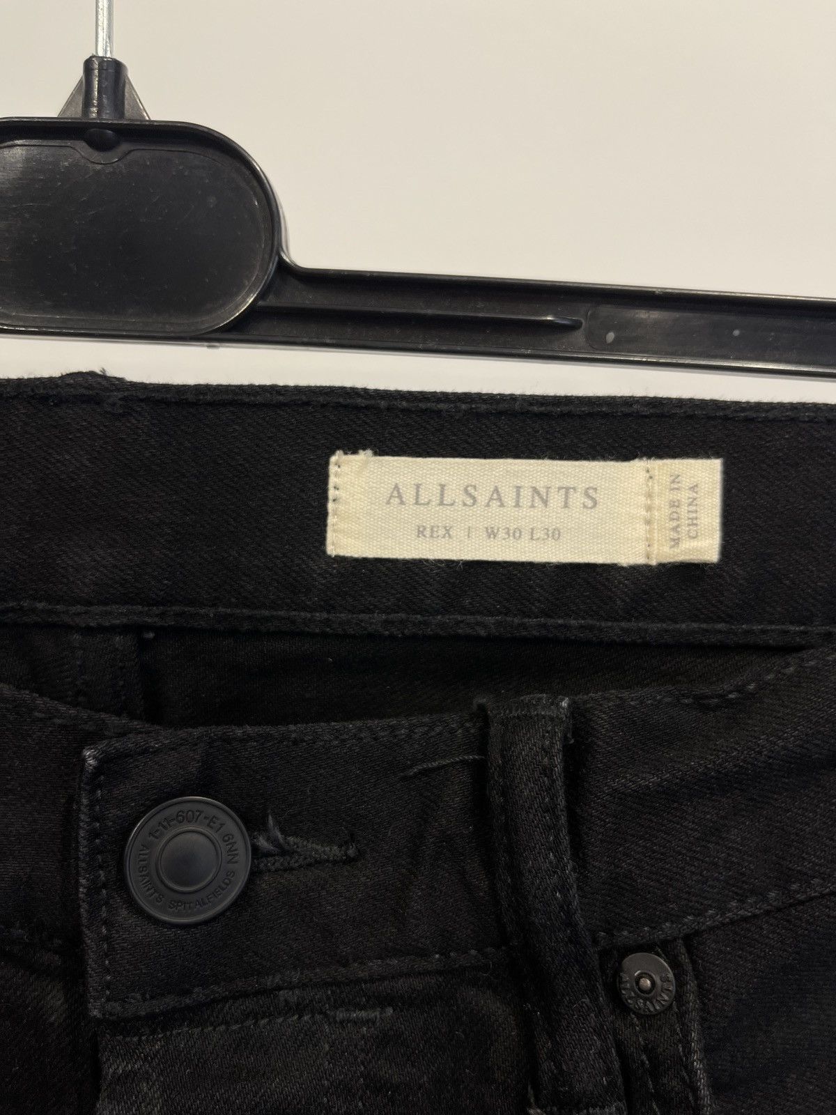 Allsaints Allsaints men’s black denim jeans 30 Size US 30 / EU 46 - 3 Thumbnail