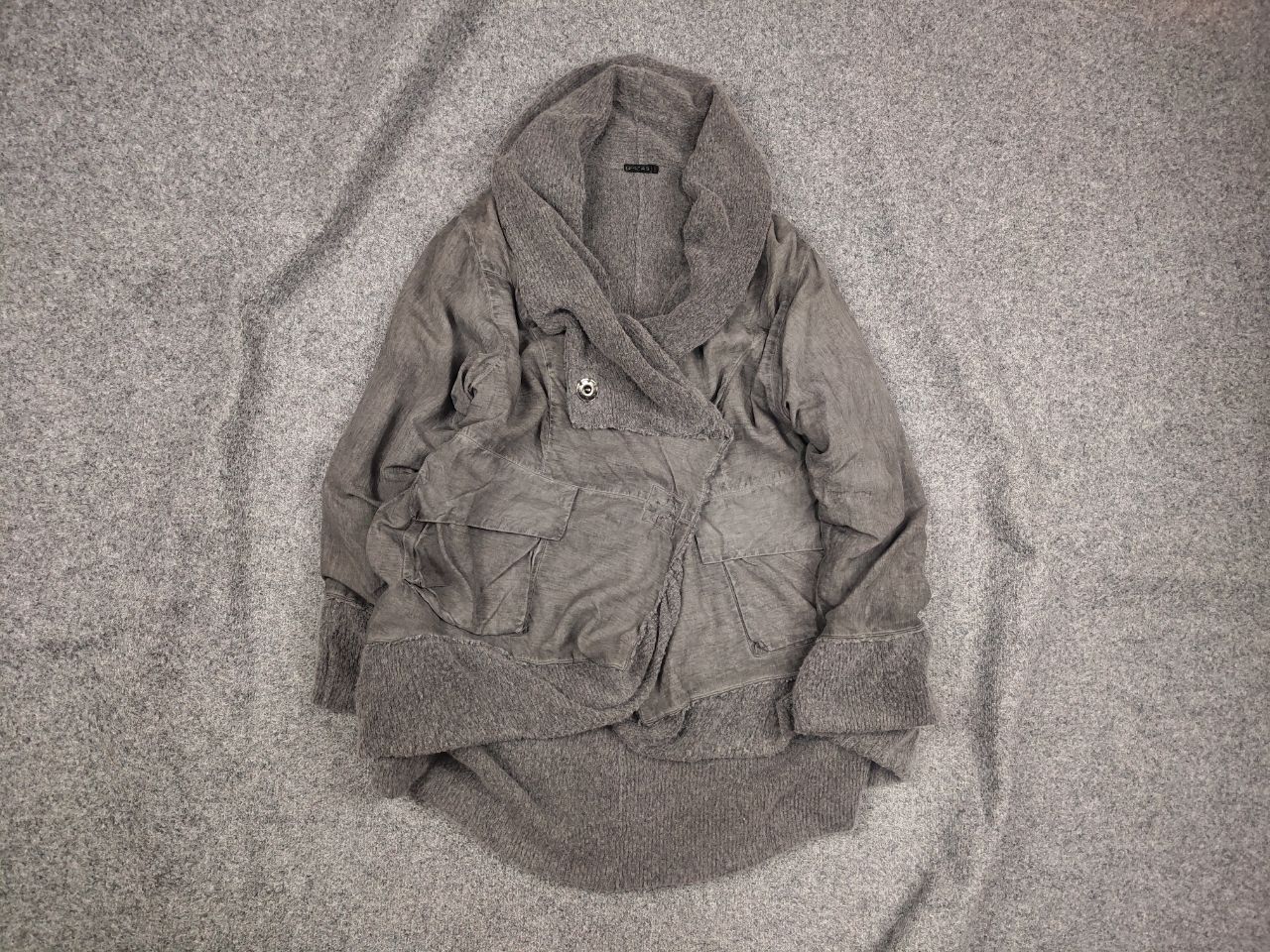 Japanese Brand Grizas Design Garment Dyed Gray Oversized Jacket Silk Wool Size M / US 6-8 / IT 42-44 - 1 Thumbnail