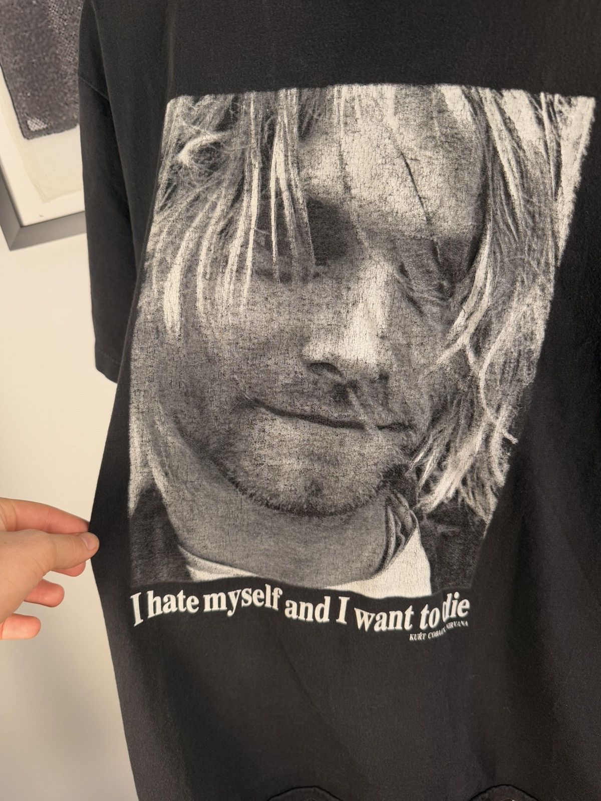 Vintage 🚭VINTAGE GRAIL🚭 KURT COBAIN MEXICAN BOOTLEG MISSPELLED SHIRT Size US L / EU 52-54 / 3 - 4 Thumbnail