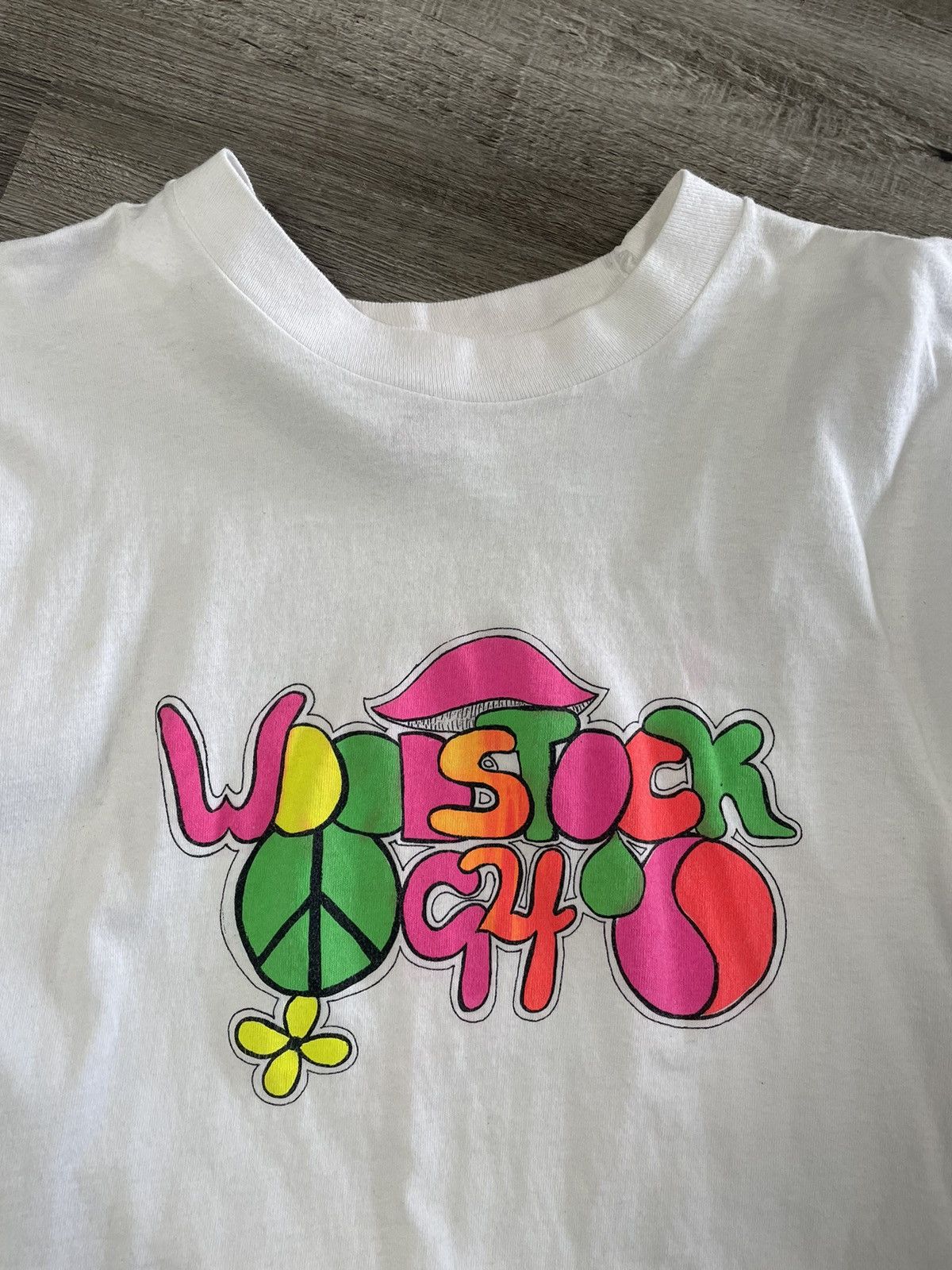 image of Vintage 1994 Woodstock Mushroom Festival Tee in White, Men's (Size XL)