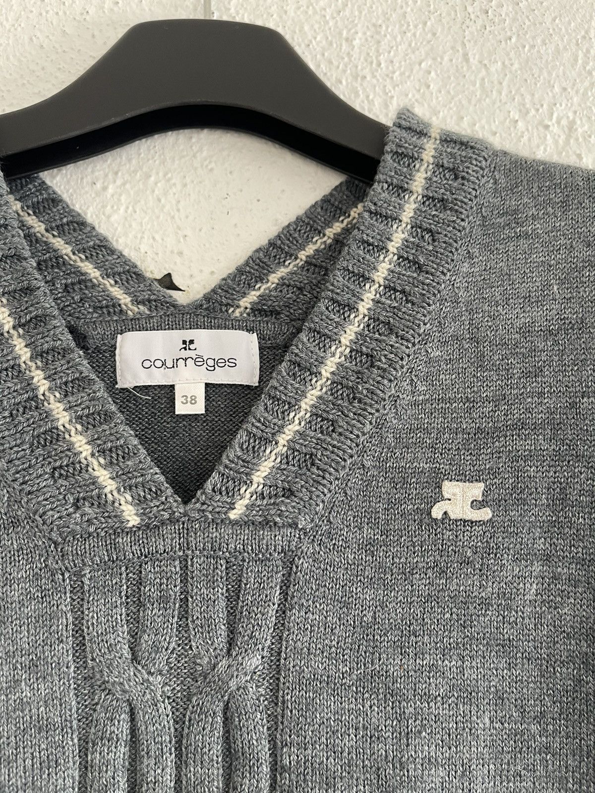 Courreges Courreges Cable Knit Sweater V Neck Vest Sport Futur Size S / US 4 / IT 40 - 3 Thumbnail
