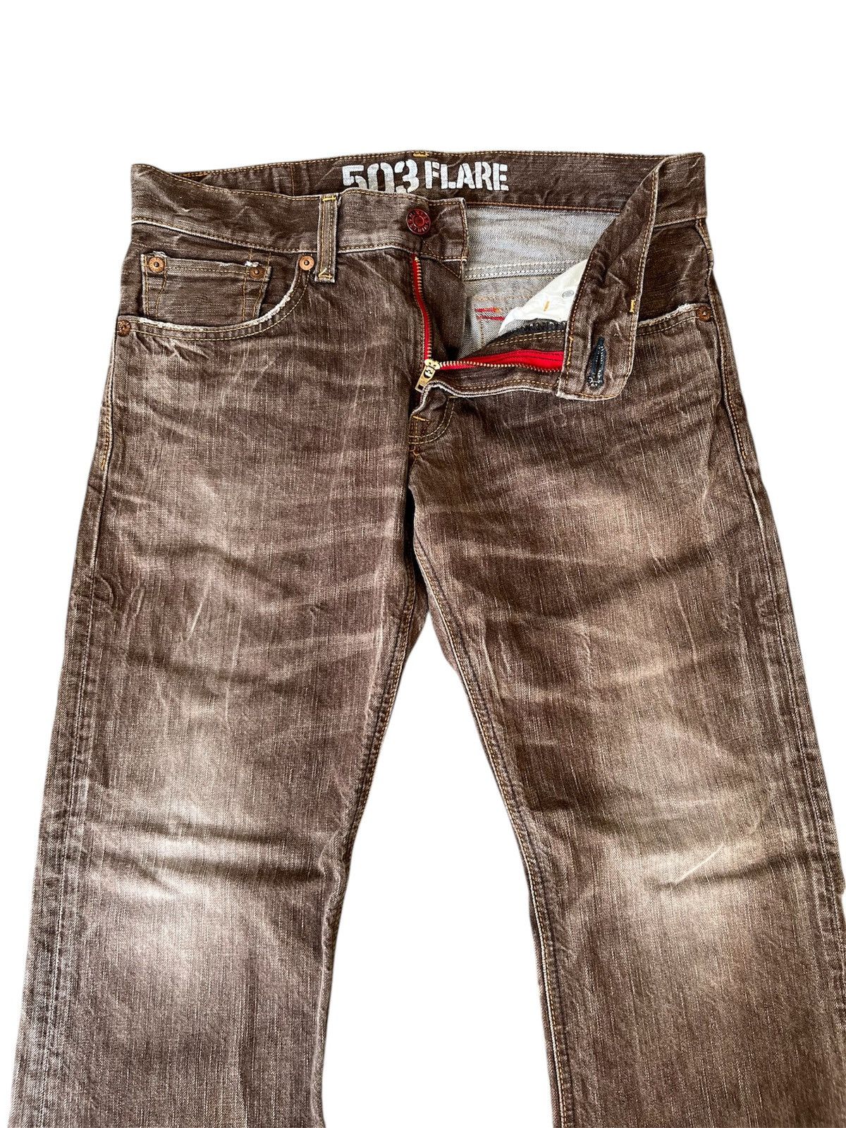 Edwin EDWIN 503 FLARE Honeycombs Patterns Flared Jeans Size US 32 / EU 48 - 8 Thumbnail