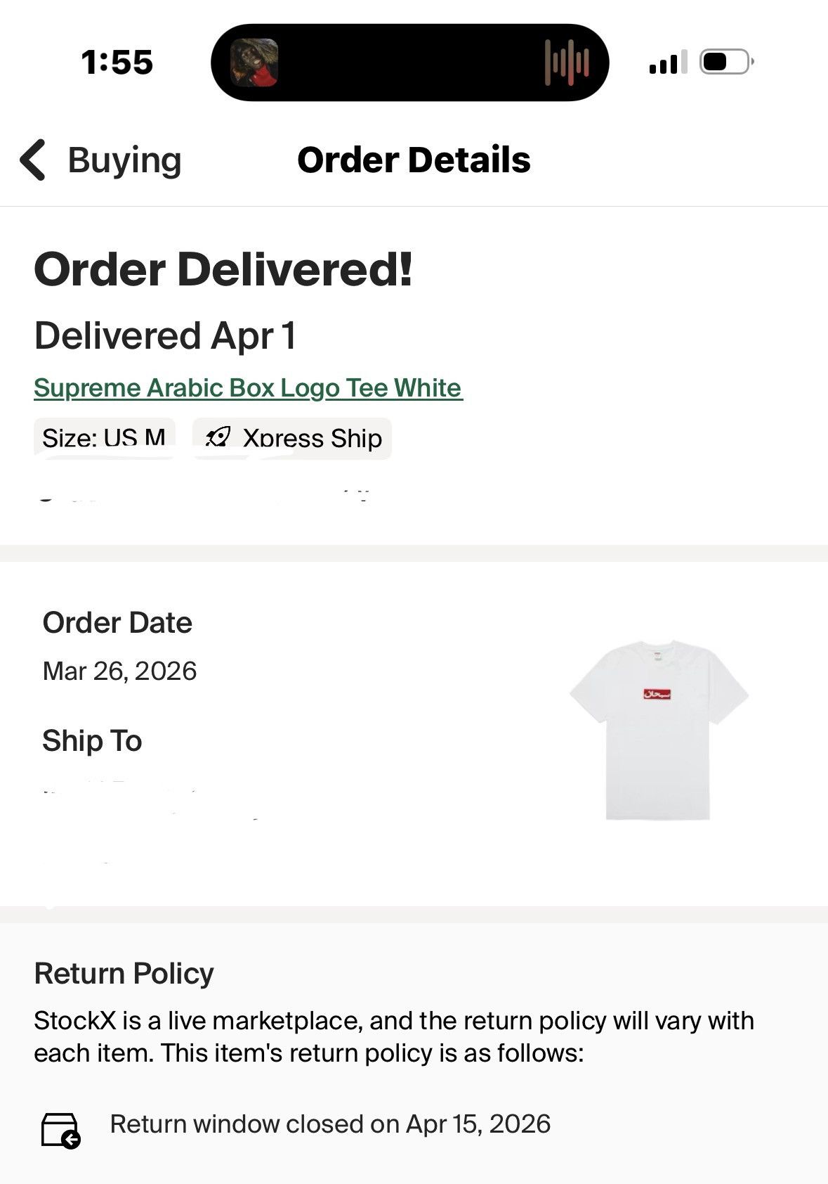Supreme White 2026 Supreme Arabic Box Logo Tee Size US M / EU 48-50 / 2 - 5 Thumbnail