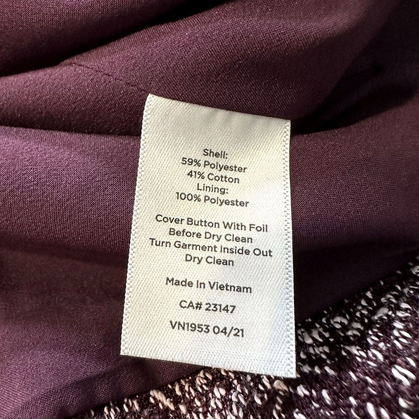 Talbots Talbots Blazer Womens 12P Petite Purple Tweed Herringbone Two Button Jacket Size XL / US 12-14 / IT 48-50 - 6 Thumbnail