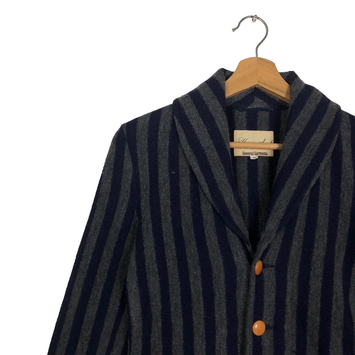 Issey Miyake 🔥Vintage Striped Wool Jacket General Garments Issey Miyake Size M / US 6-8 / IT 42-44 - 6 Thumbnail