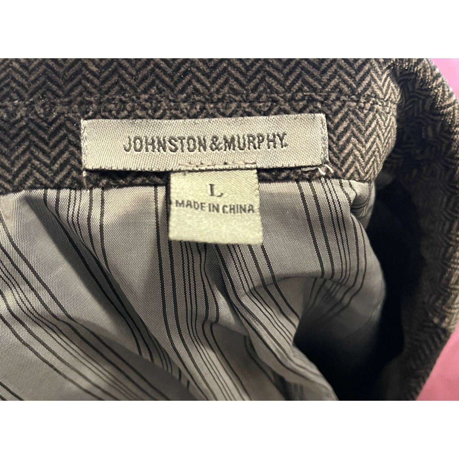 Johnston & Murphy Johnston & Murphy Sport Coat Blazer Jacket Charcoal Gray L Men Regular Cotton Notch Lapel 3-Button Front 4-Button Sleeve Dry Clean Only Size 42R - 5 Thumbnail