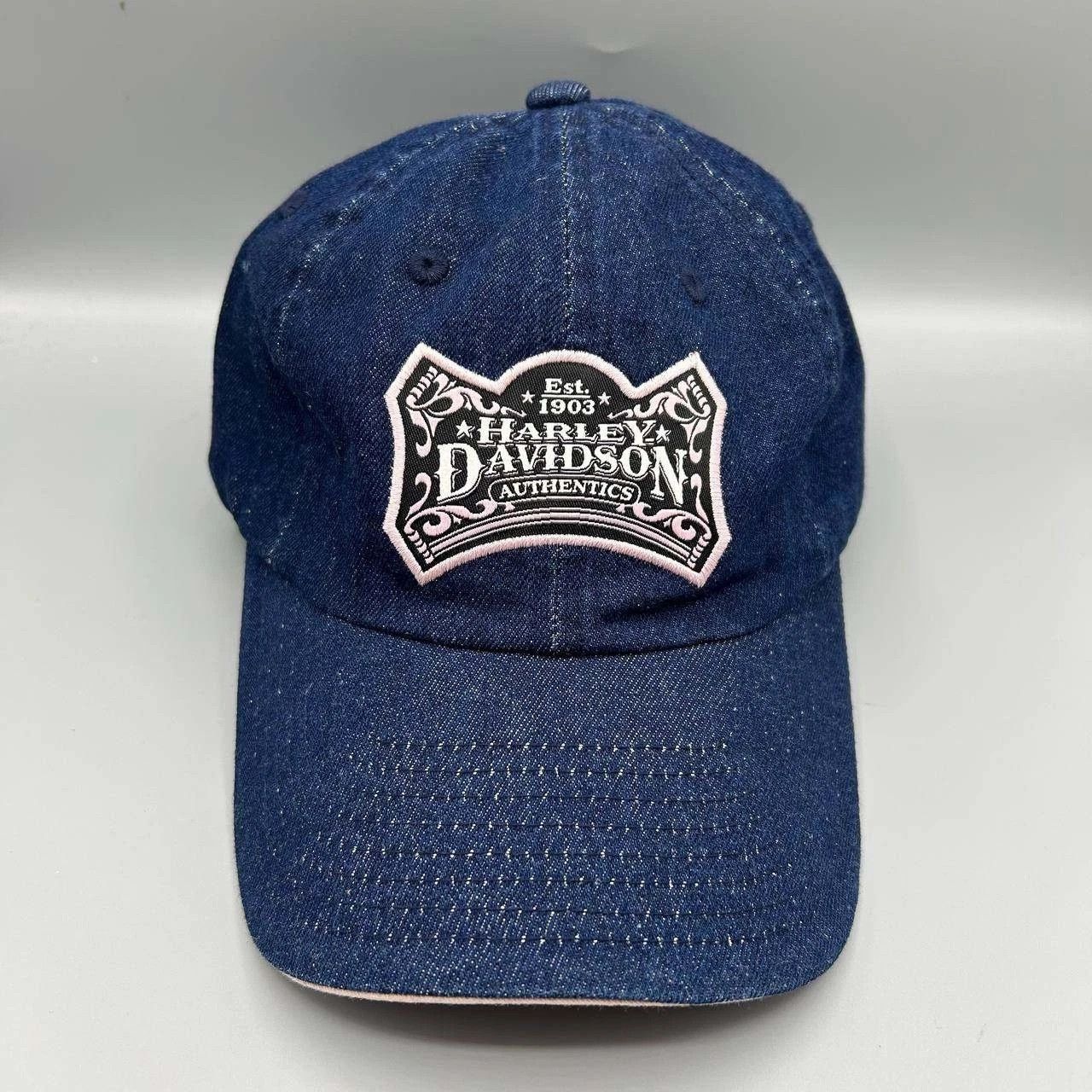 Harley Davidson Harley Davidson Motorcycles Women Denim Strap Back Cotton Size ONE SIZE - 1 Thumbnail