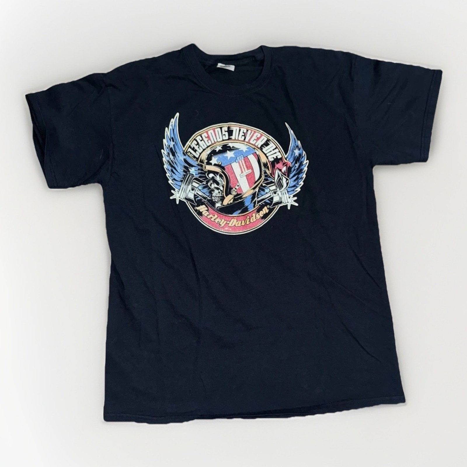 Harley Davidson × Vintage Harley-Davidson “Legends Never Die” Eagle T-Shirt Black L Size US L / EU 52-54 / 3 - 1 Thumbnail