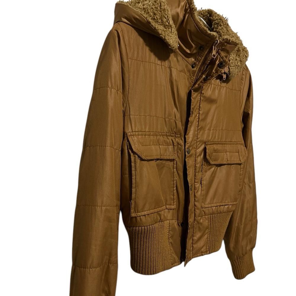 Designer Women's brown Hooded Jacket with Sherpa lining Size XS / US 0-2 / IT 36-38 - 2 Thumbnail