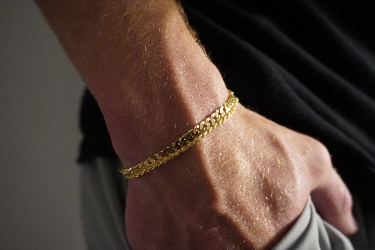 Jewelry Gold bracelet stack 14k gold vermeil bracelet set 7 inches Size ONE SIZE - 3 Thumbnail