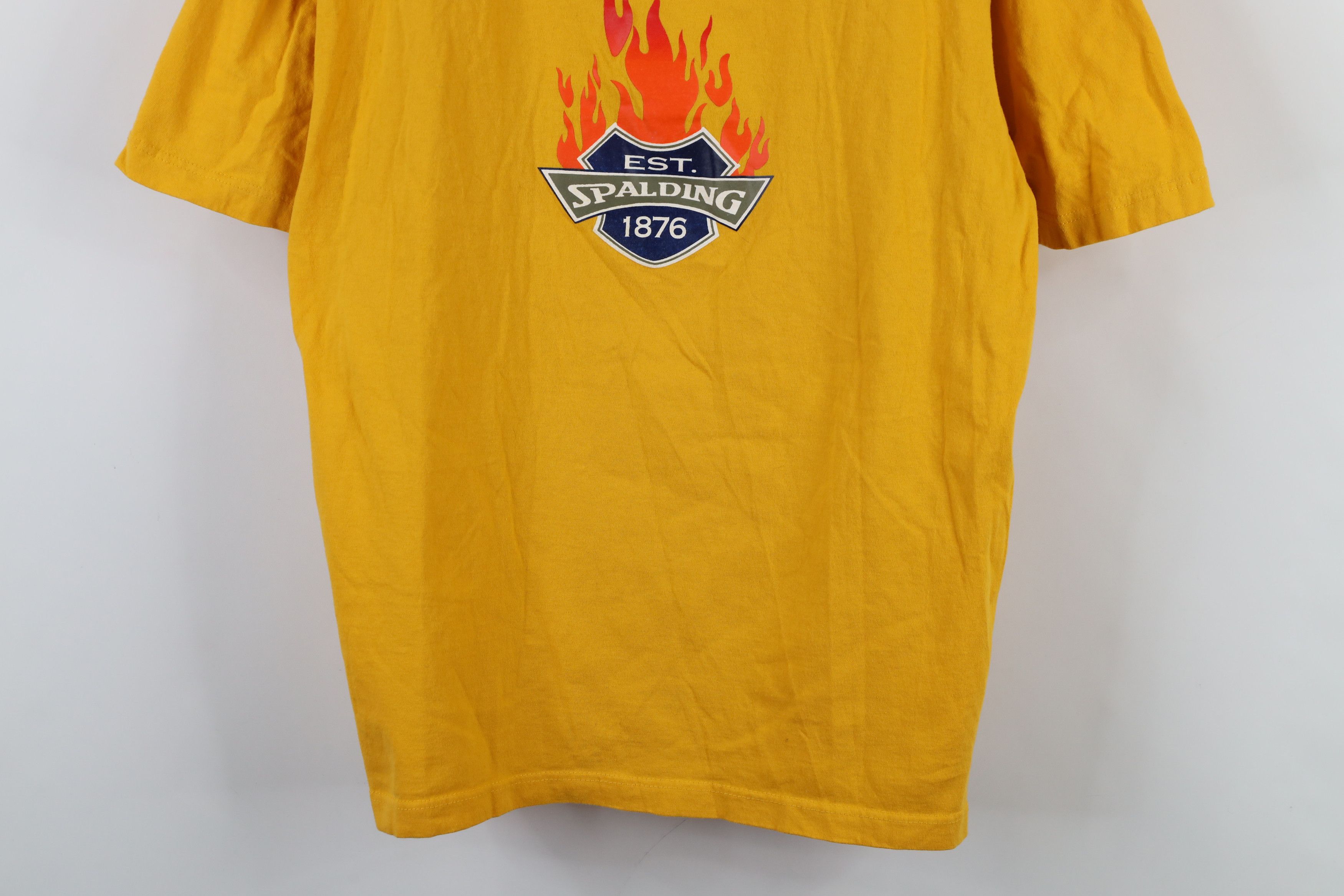 Vintage Vintage 90s Spalding Fire Flames Short Sleeve T-Shirt Yellow Size US L / EU 52-54 / 3 - 3 Thumbnail