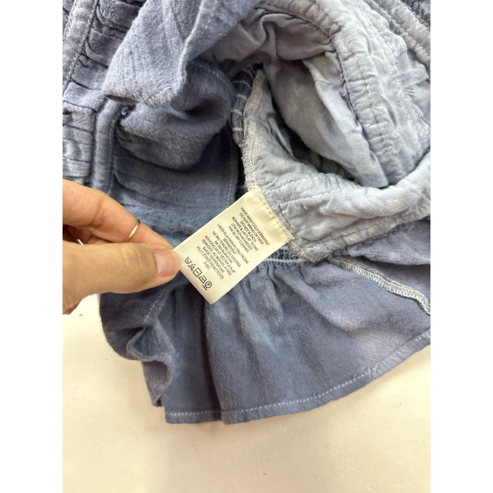 Free People VINTAGE Free People Shirt Women’s M Blue Tie Dye Boho Peasant Blouse Top Size M / US 6-8 / IT 42-44 - 5 Thumbnail