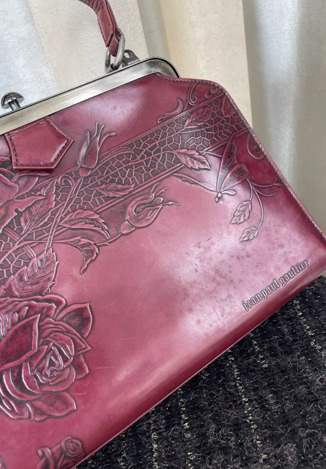 Jean Paul Gaultier Jean Paul Gaultier •jpg Vintage burgundy gunmetal bag Size ONE SIZE - 4 Thumbnail