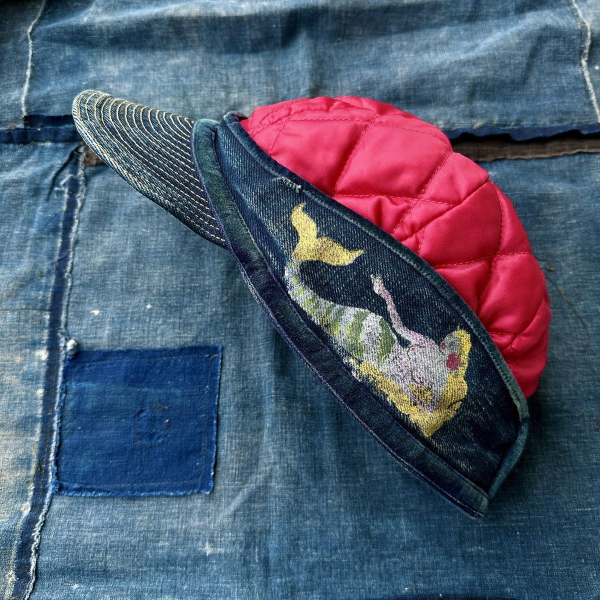 Kapital Kapital Mermaid painting quilted Mechanic Watch Cap Beanie Size ONE SIZE - 4 Thumbnail