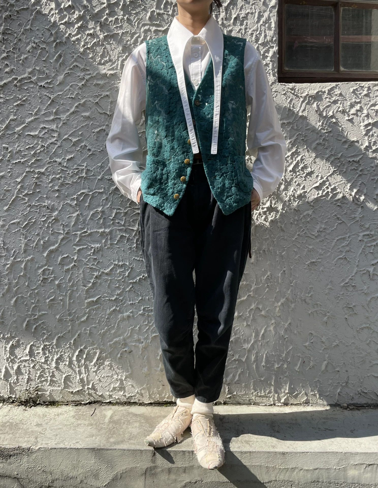 Yohji Yamamoto YOHJI YAMAMOTO 1992ss Teal Openwork Knit Vest M Size US M / EU 48-50 / 2 - 6 Thumbnail