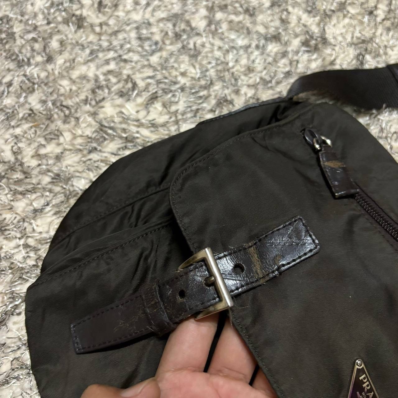 Prada Vtg Prada Vela Nylon Messenger Bag Black Buckle Crossbody Size ONE SIZE - 12 Thumbnail