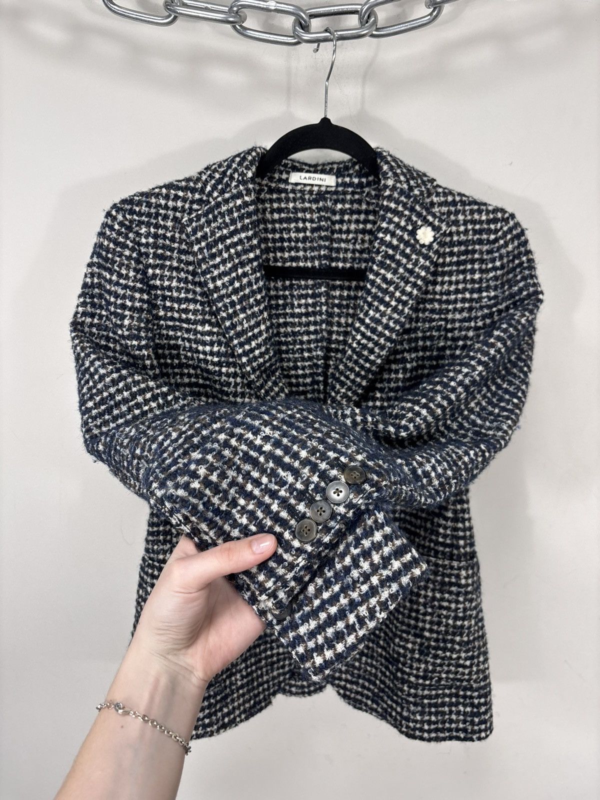 Lardini Lardini Women’s Boucle Tweed Blazer Jacket Textured Wool Size S / US 4 / IT 40 - 9 Thumbnail