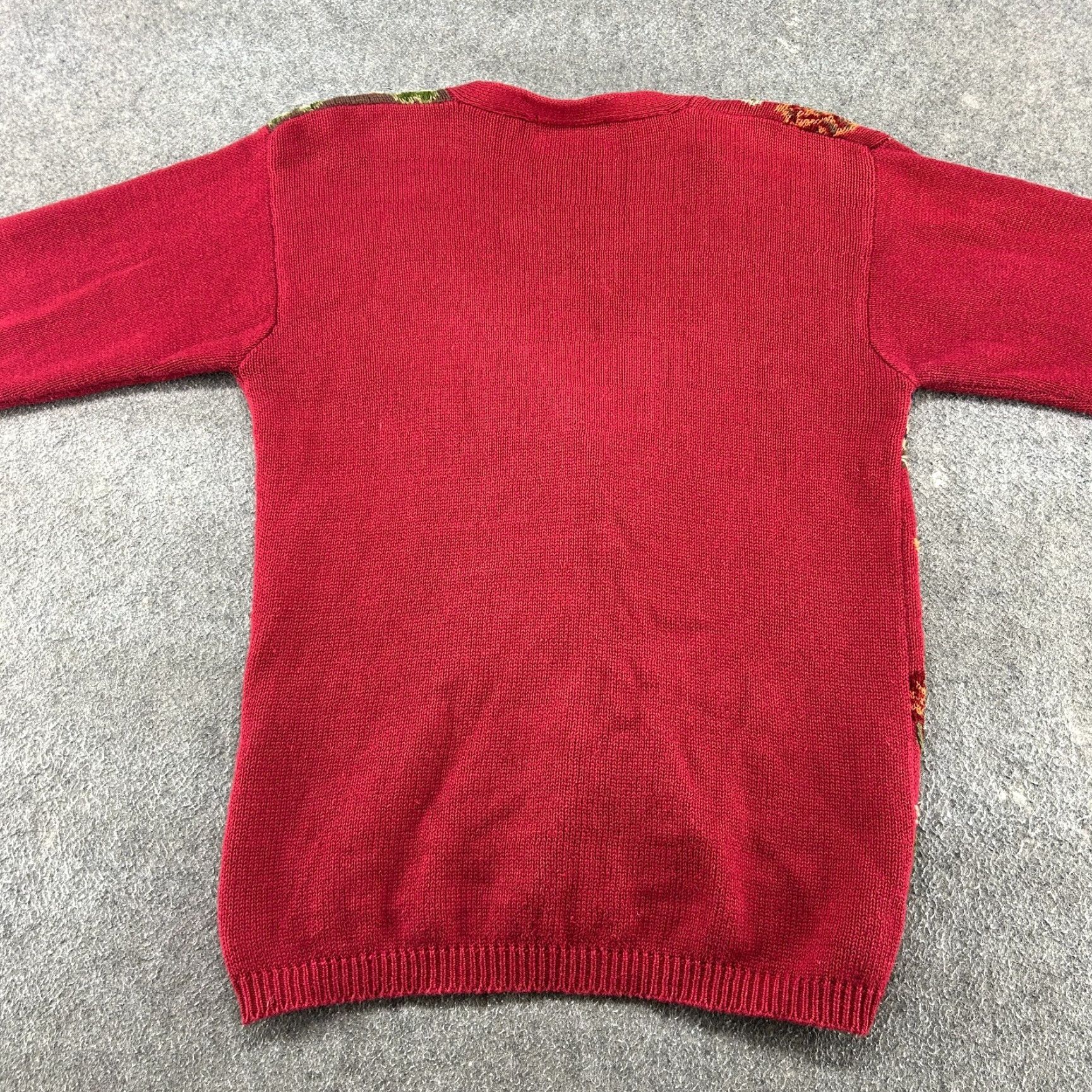 Jantzen VINTAGE Jantzen Sweater Cardigan Womens L Red Embroidered Cable-Knit Crew Neck Long Sleeve Autumn 90s Womens Size L / US 10 / IT 46 - 7 Thumbnail